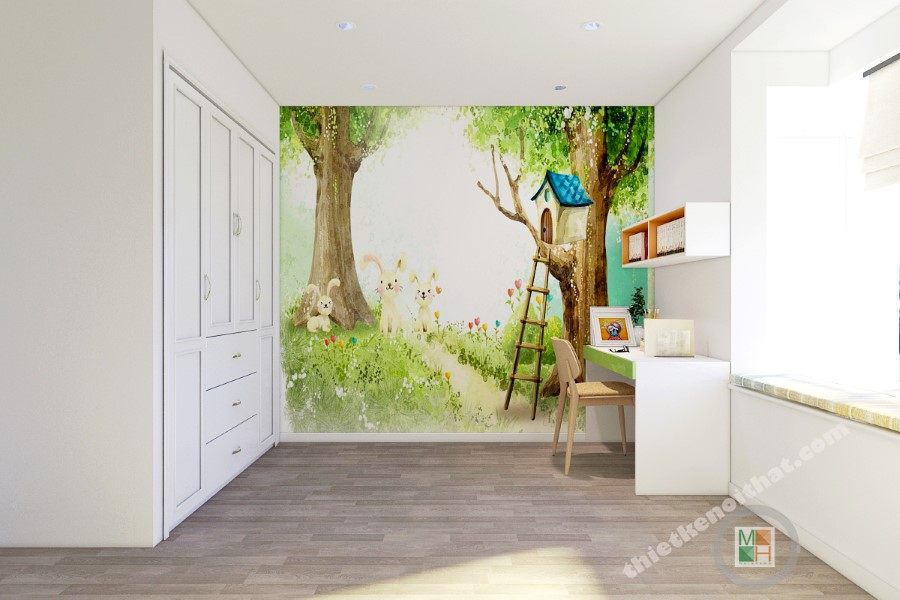 Thiết kế nội thất khu vực học tập cho bé căn hộ RIVER VIEW 